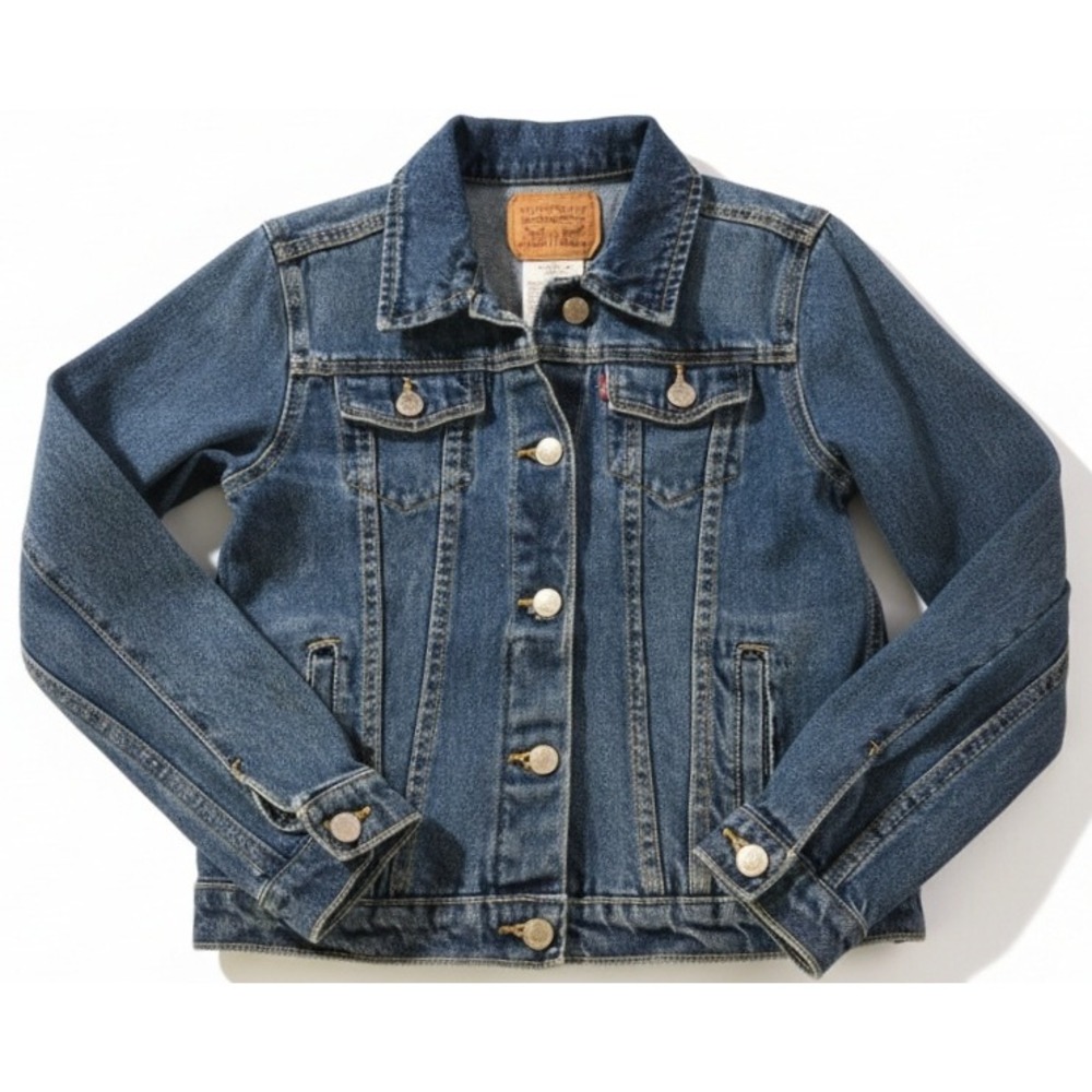 Levi Strauss Denim Jean Red Tab‎ Truckers Jacket Kids Size Large 12